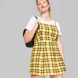 Yellow plaid crop top
